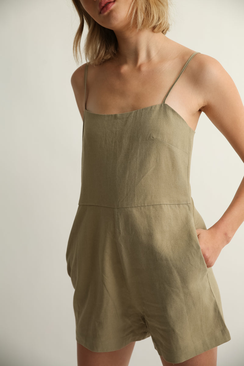 Camisole Linen Playsuit - Almina Concept