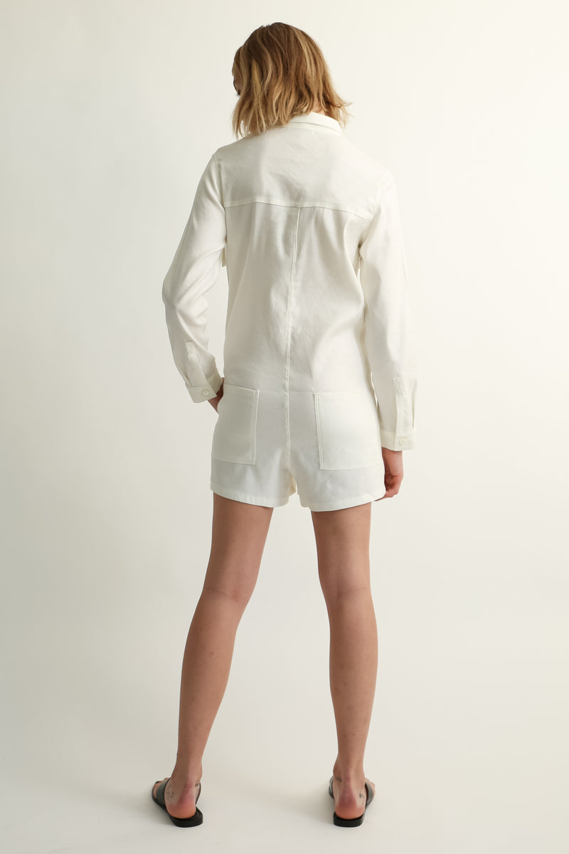 The Linen Utility Playsuit - Almina Concept