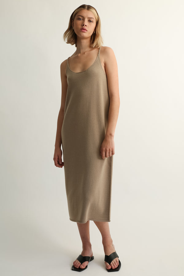 U Neck Knit Dress - Almina Concept