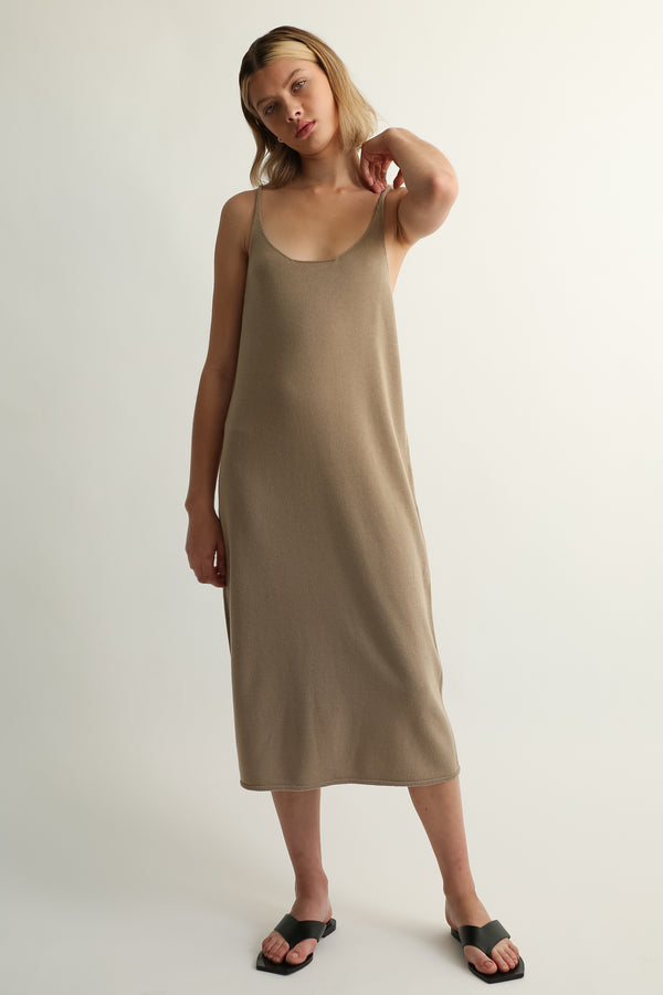 U Neck Knit Dress - Almina Concept