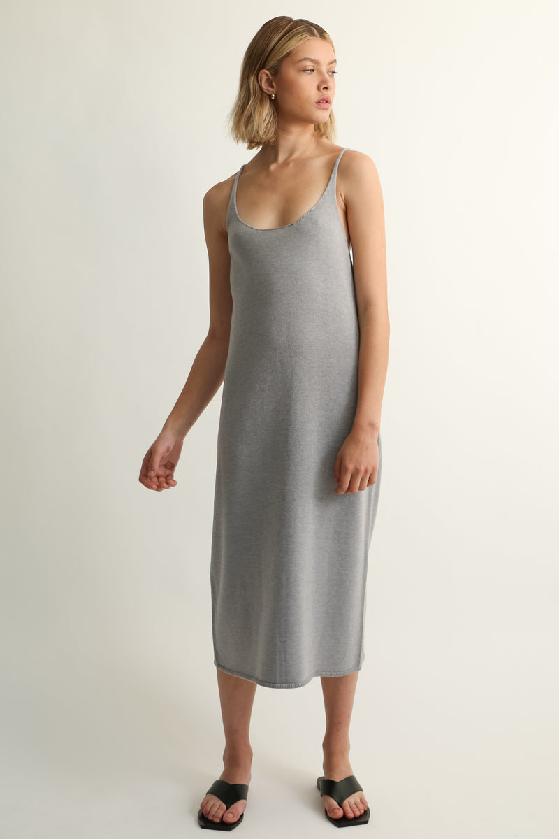 U Neck Knit Dress - Almina Concept