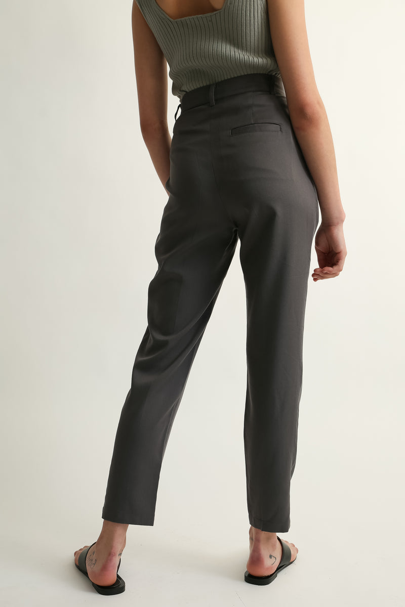 High Waisted Tencel Trousers - Almina Concept