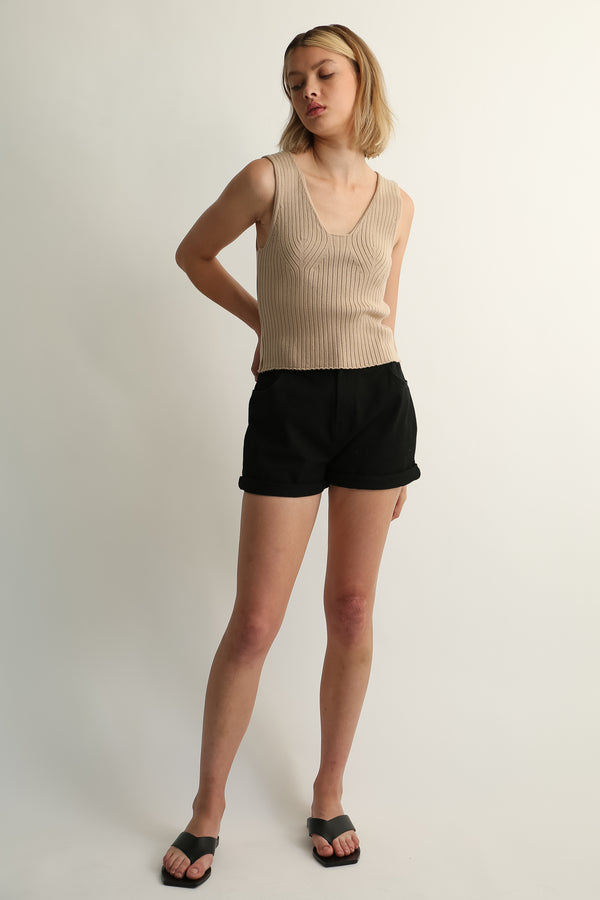 Ribbed Knit Vest - Almina Concept