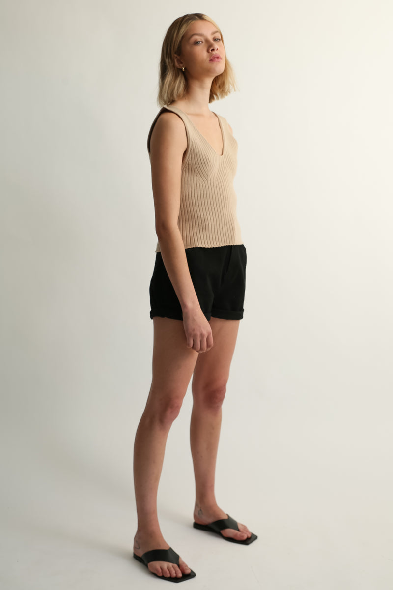 Ribbed Knit Vest - Almina Concept