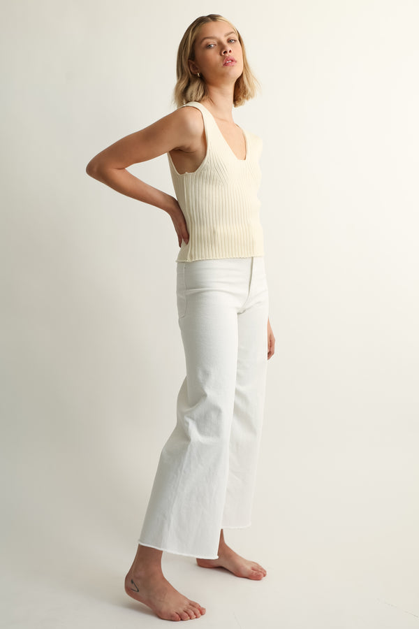 Ribbed Knit Vest - Almina Concept