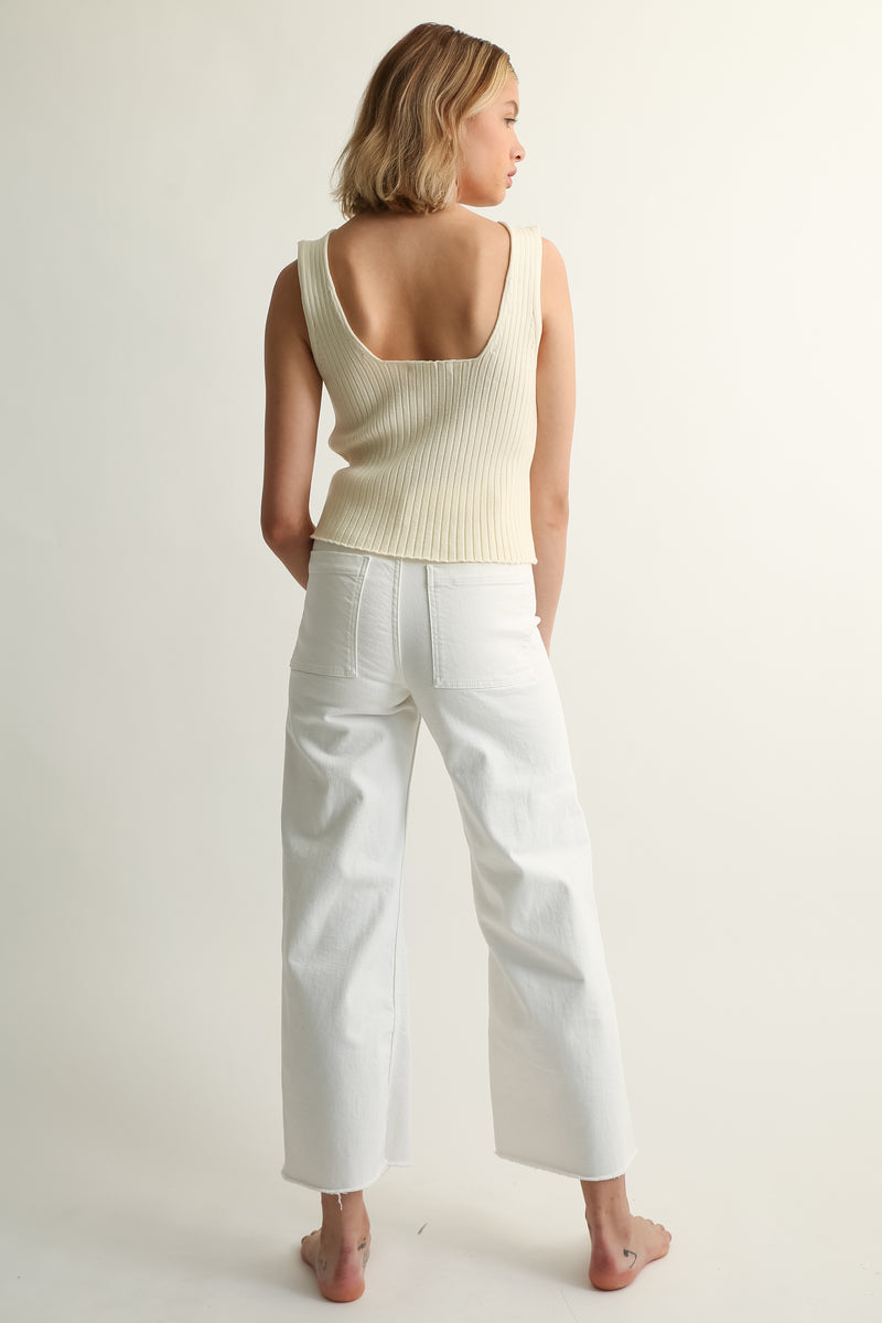 Ribbed Knit Vest - Almina Concept