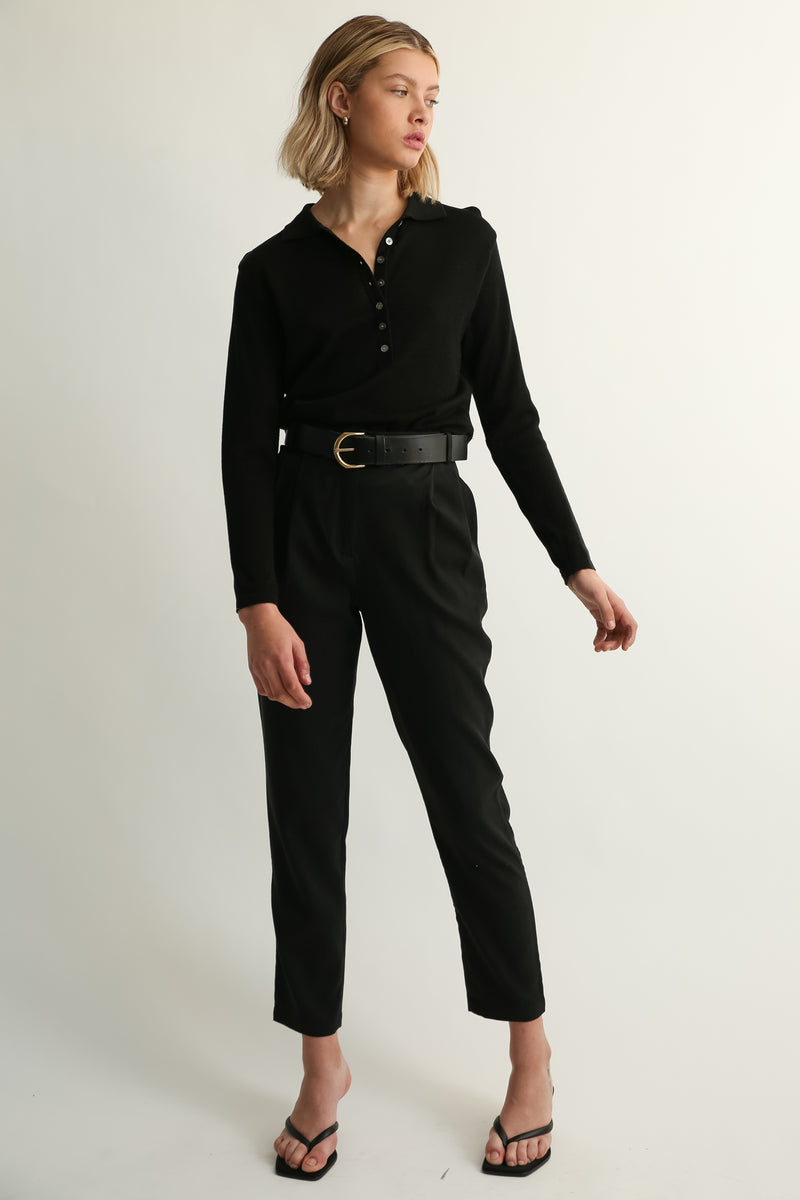 High Waisted Tencel Trousers - Almina Concept