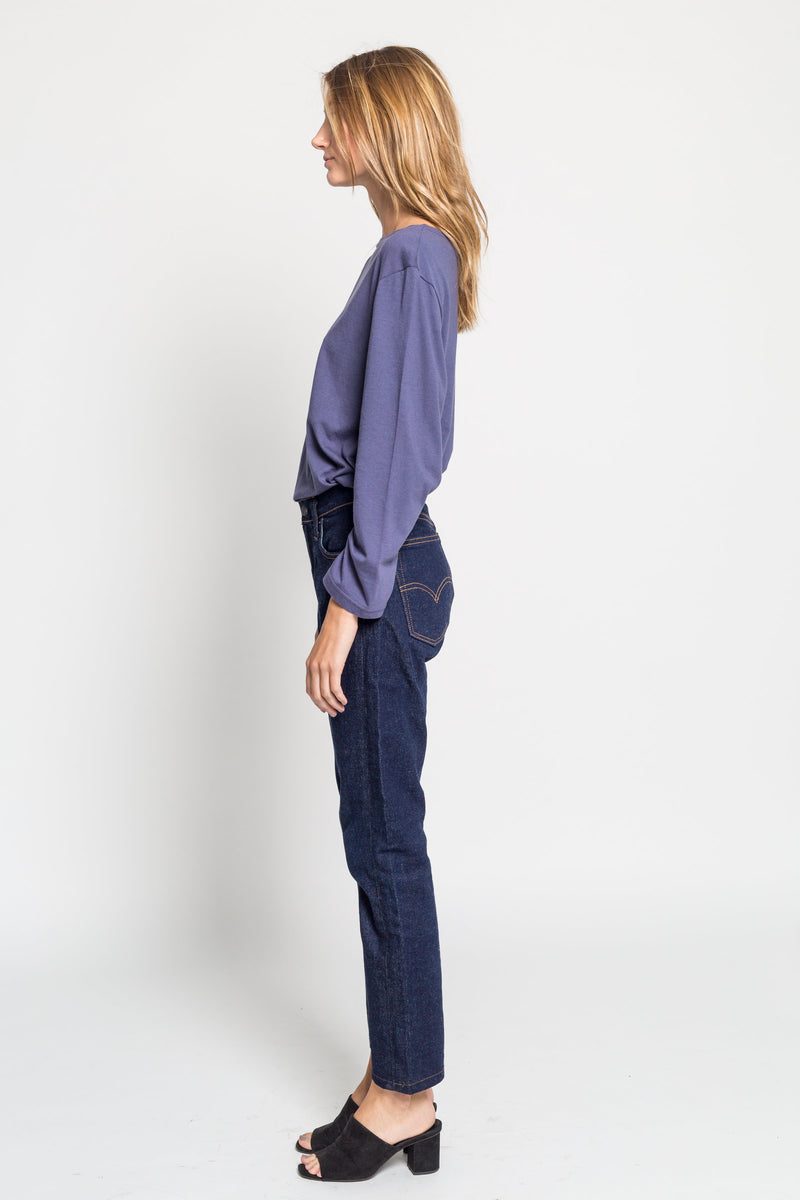 Relaxed Boatneck Long Sleeve Top - Almina Concept