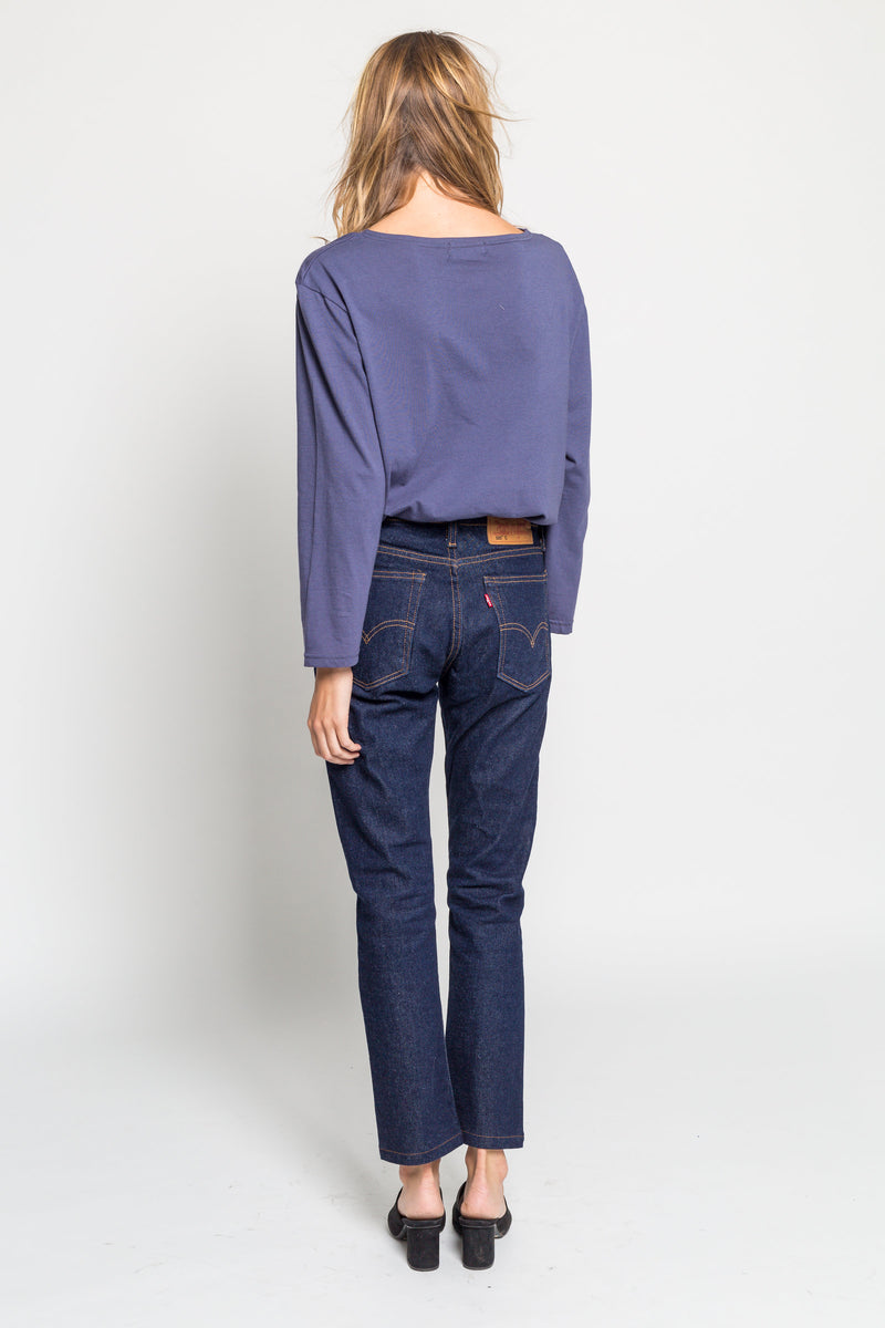 Relaxed Boatneck Long Sleeve Top - Almina Concept